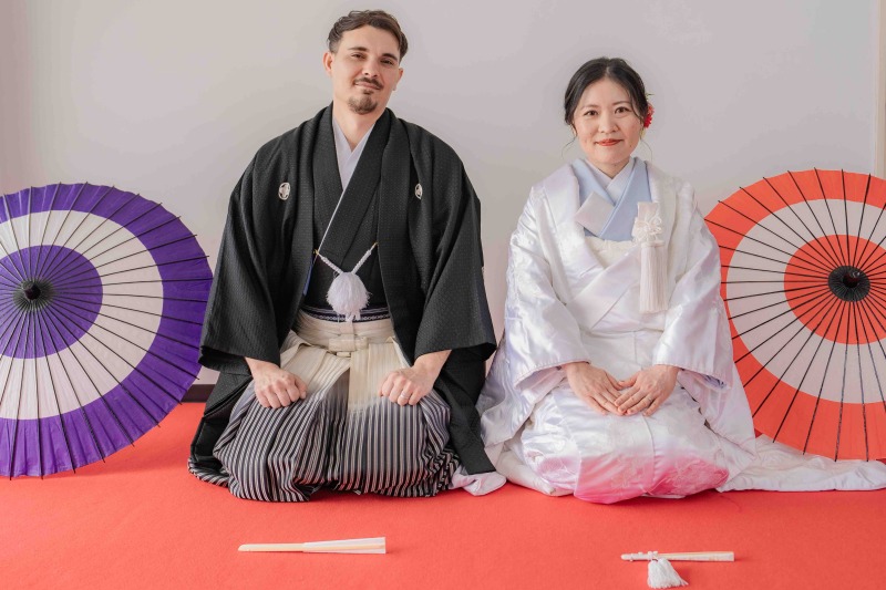 【NEW】和装スタジオプラン 天気に左右されないスタジオ撮影を♪白無垢または色打掛+紋付袴で♡