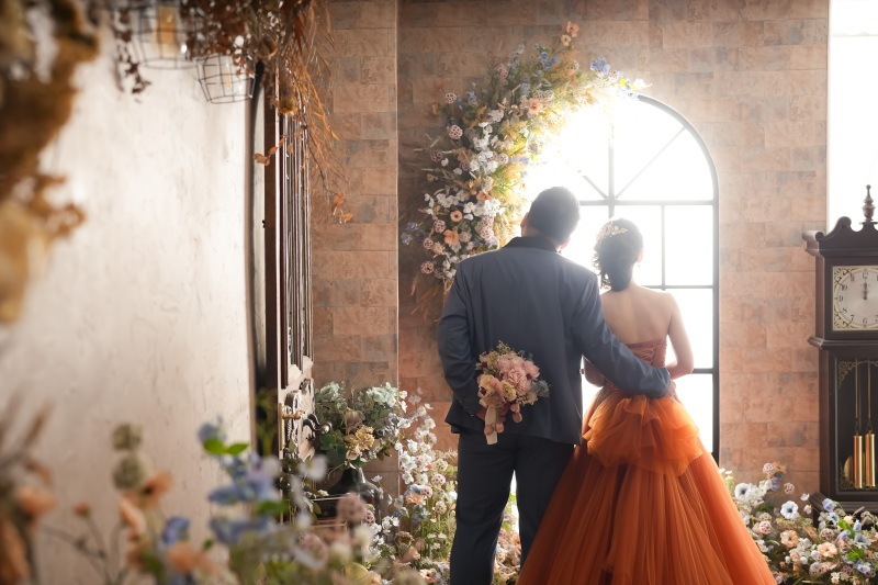 お花に囲まれて