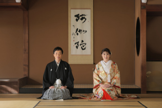 六華苑での和装ウエディングフォト．＊