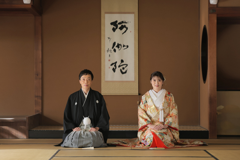 六華苑での和装ウエディングフォト．＊