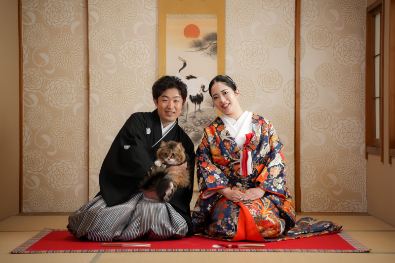 猫とツーショット