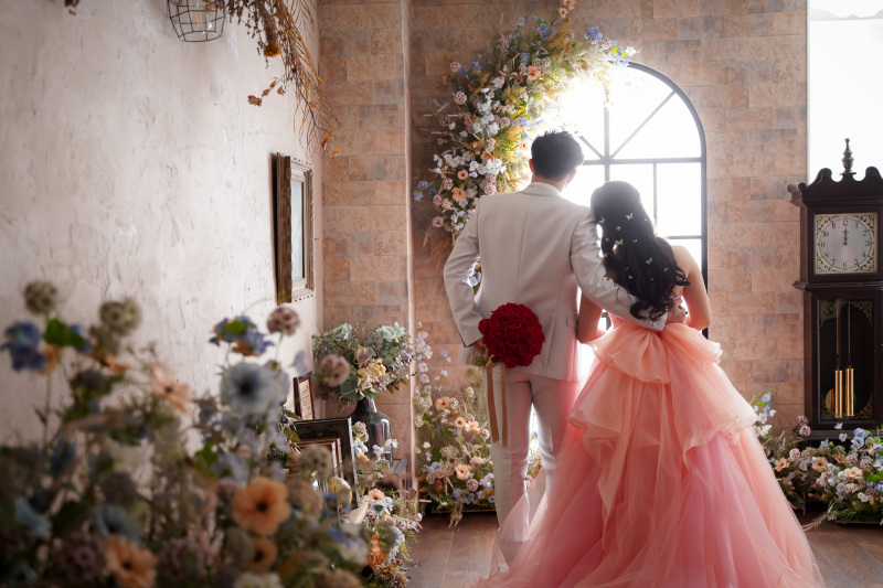 お花に囲まれて