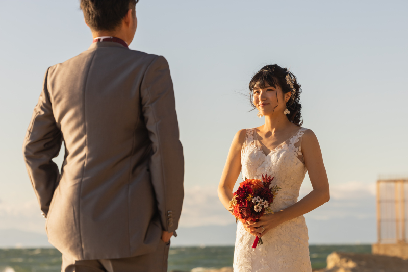 夕暮れ時にはドラマチックなお写真も。