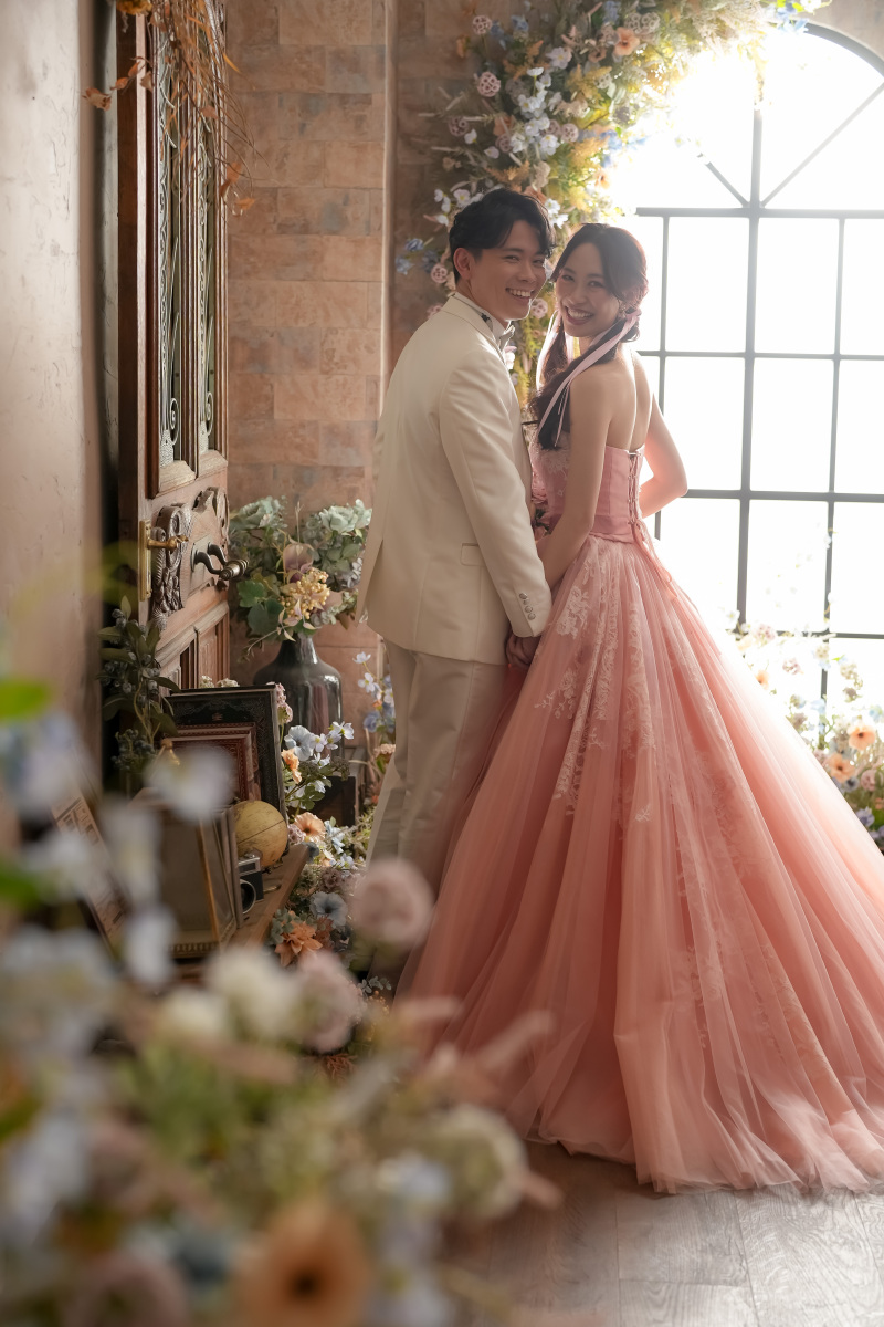 ピンクのカラードレス！