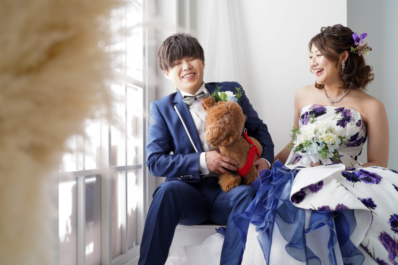 カラードレスに着替えて背景も変えて