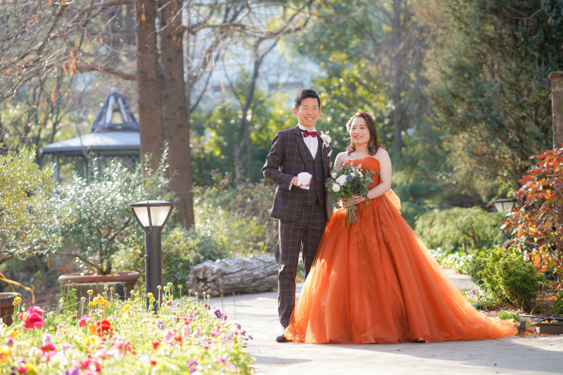 1月なのに十分な色合いの庭園