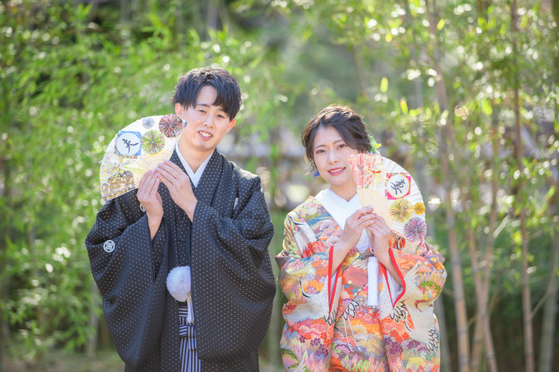 中村公園で色打掛で撮影をしました