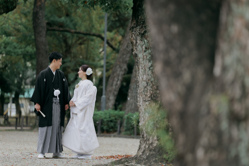 中村公園での和装ウエディングフォト．＊