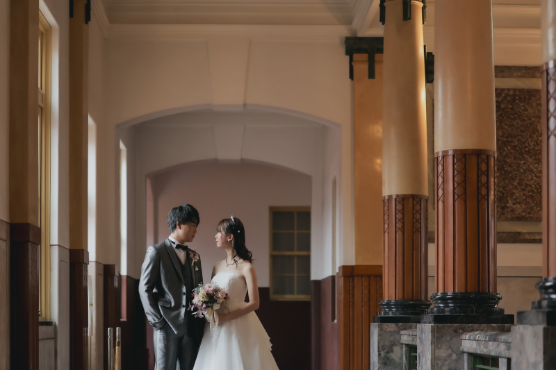 市政資料館での廊下にて