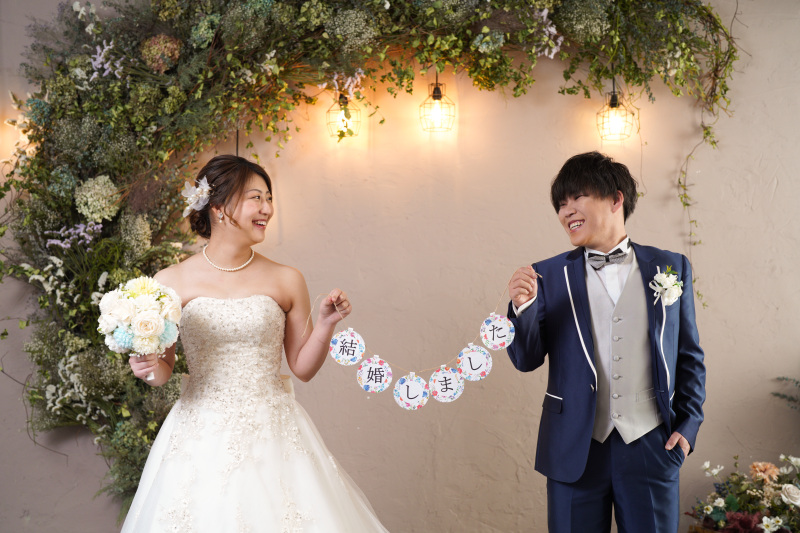 ドライフラワーの背景にチェンジ