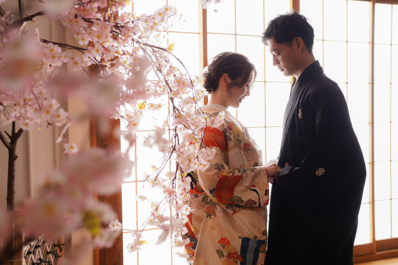 スタジオ内でも桜と一緒に…