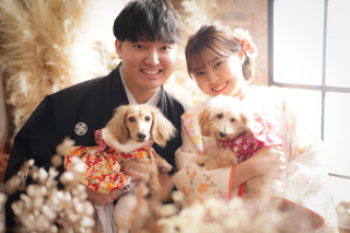 ペットと一緒に撮影