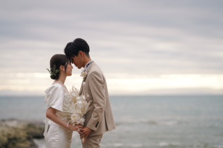 お気に入りのドレスを、お気に入りのロケ地で！　野間灯台が個人的に好きです。