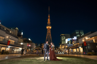 昼間、夕方、夜と、雰囲気の変わるテレビ塔エリアの好きなシーンで撮影が叶います