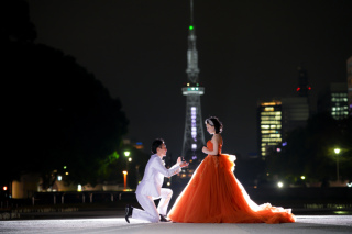 冬企画【満足超お得】ドレスでロケ地巡りプラン 衣装選び放題で1度に3箇所ロケ行けて撮影できる贅沢すぎる追加金なしのコミコミプラン