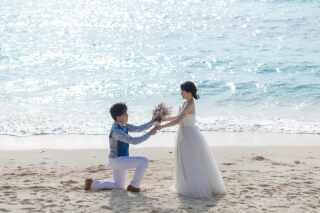 スカイブルーの空×宮古ブルーの海のコントラスト