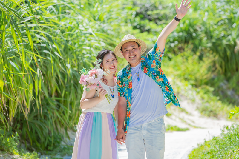 ビーチに向かいながら