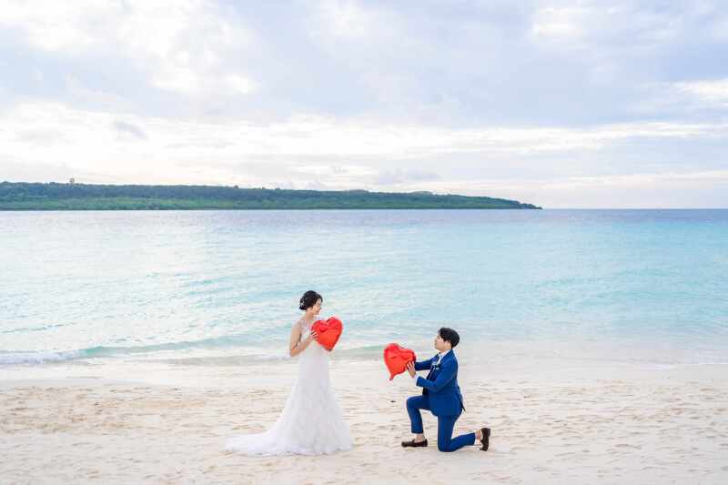 ビーチではプロポーズ？