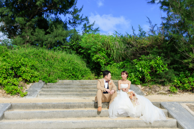 ビーチでもグリーンバックのフォトも!