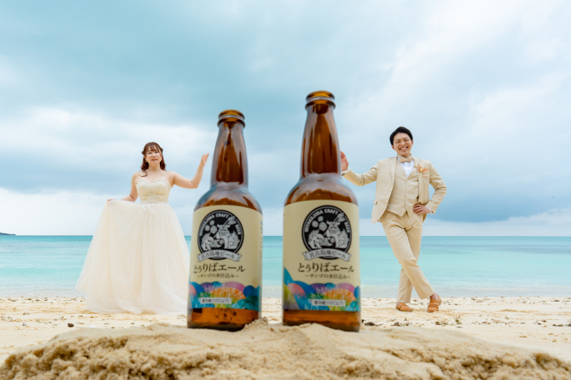 宮古島の地ビールと記念写真