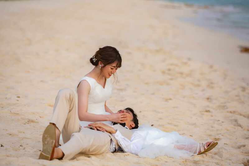 Beachでひざまくら