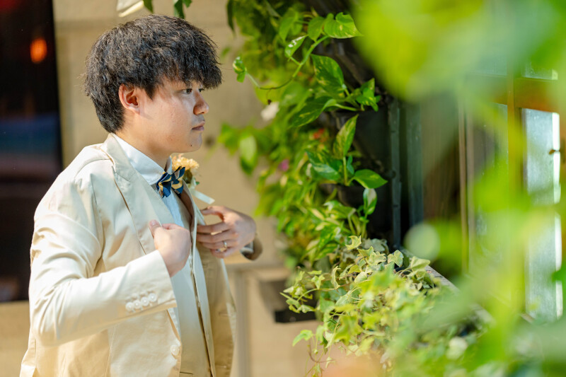 新郎様もお仕度完了しました！