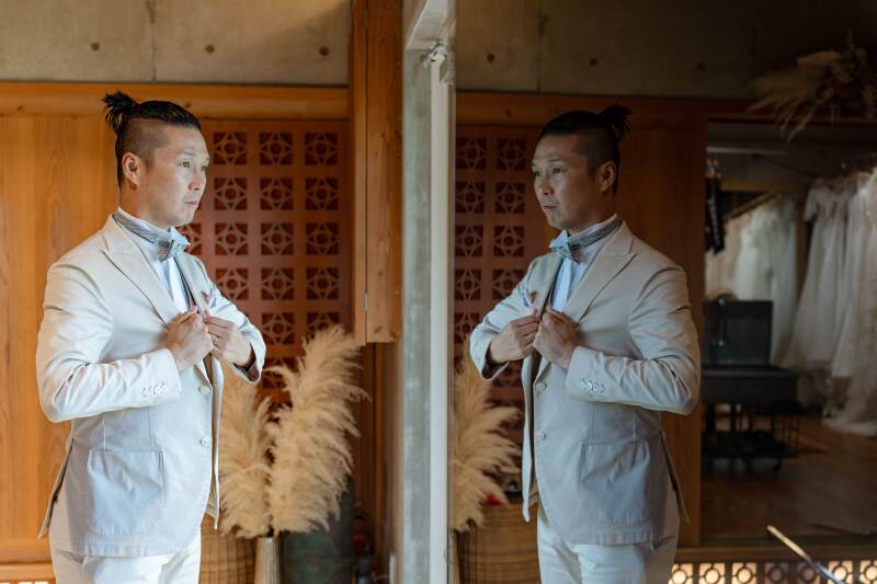 新郎様お仕度完了