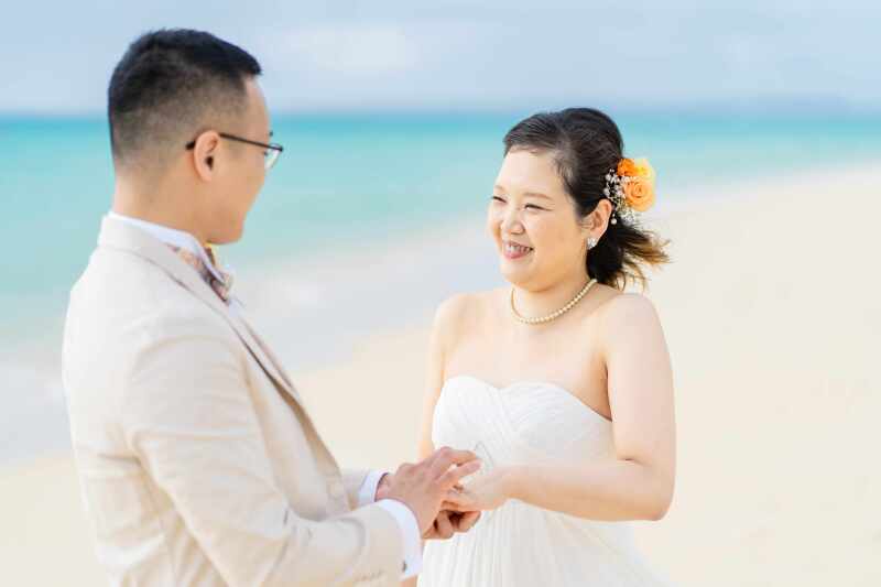 指輪の交換シーン