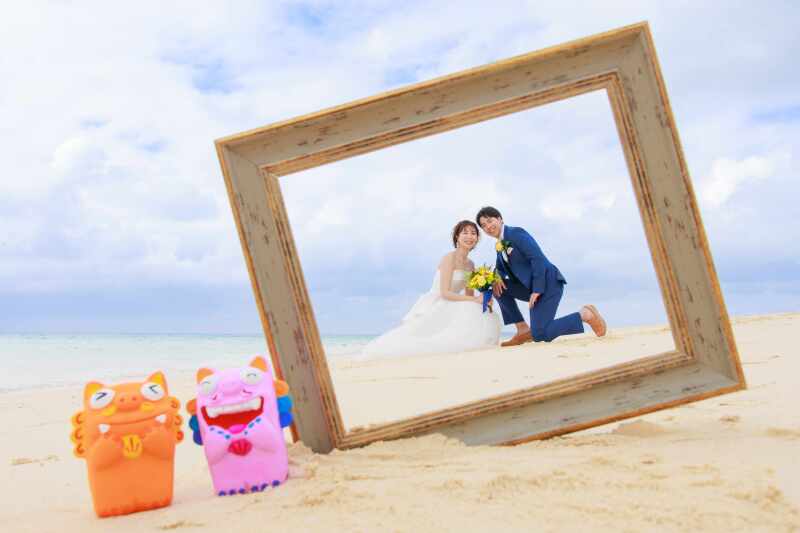 シーサーと額縁