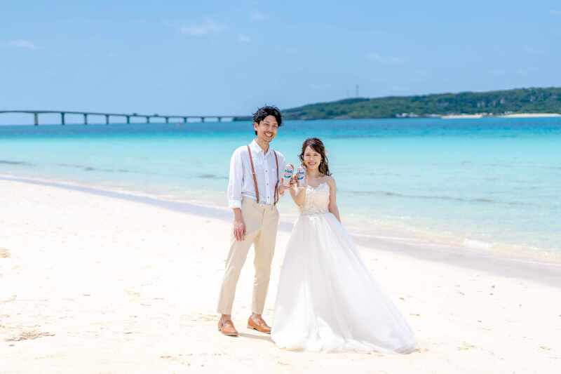 スカイブルーとエメラルドグリーンの宮古フォト