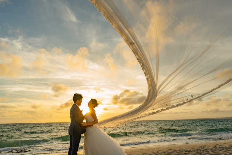 夕日のきれいなビーチで☆