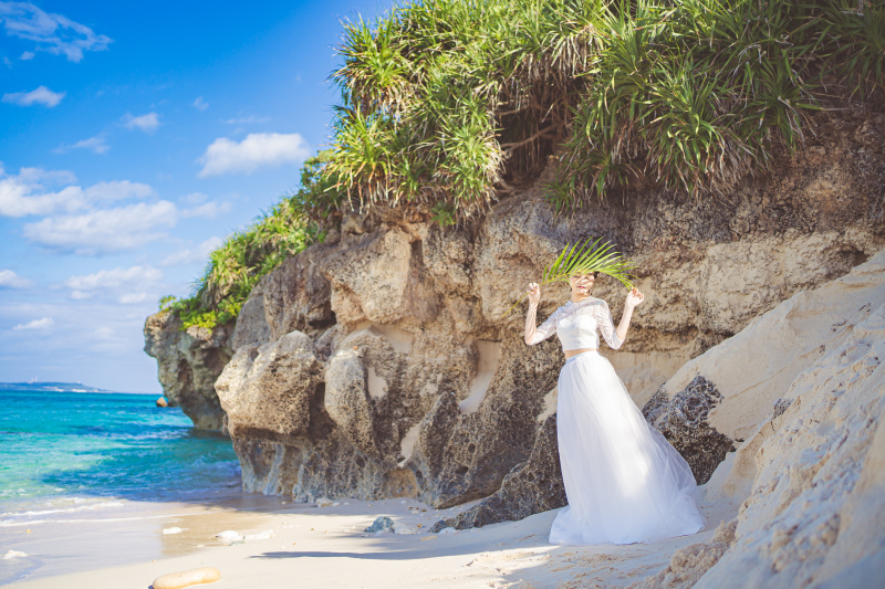 青い空と蒼い海。宮古島の大自然をバックに撮影できる