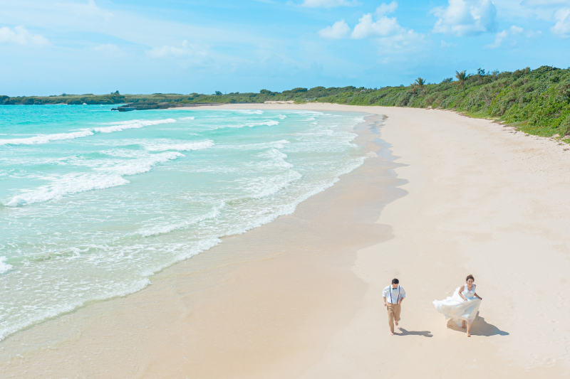 【シエロの定番!ドローン空撮付】MIYAKOベーシックプラン★ビーチ&ガーデン・180カット・ヘアメイク&ウェディングドレス込◎