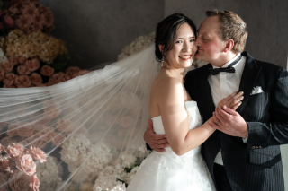 ウエディングドレス×ロングベール