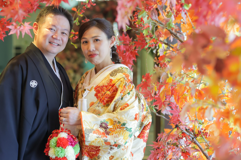 色打掛と合わせた背景で…