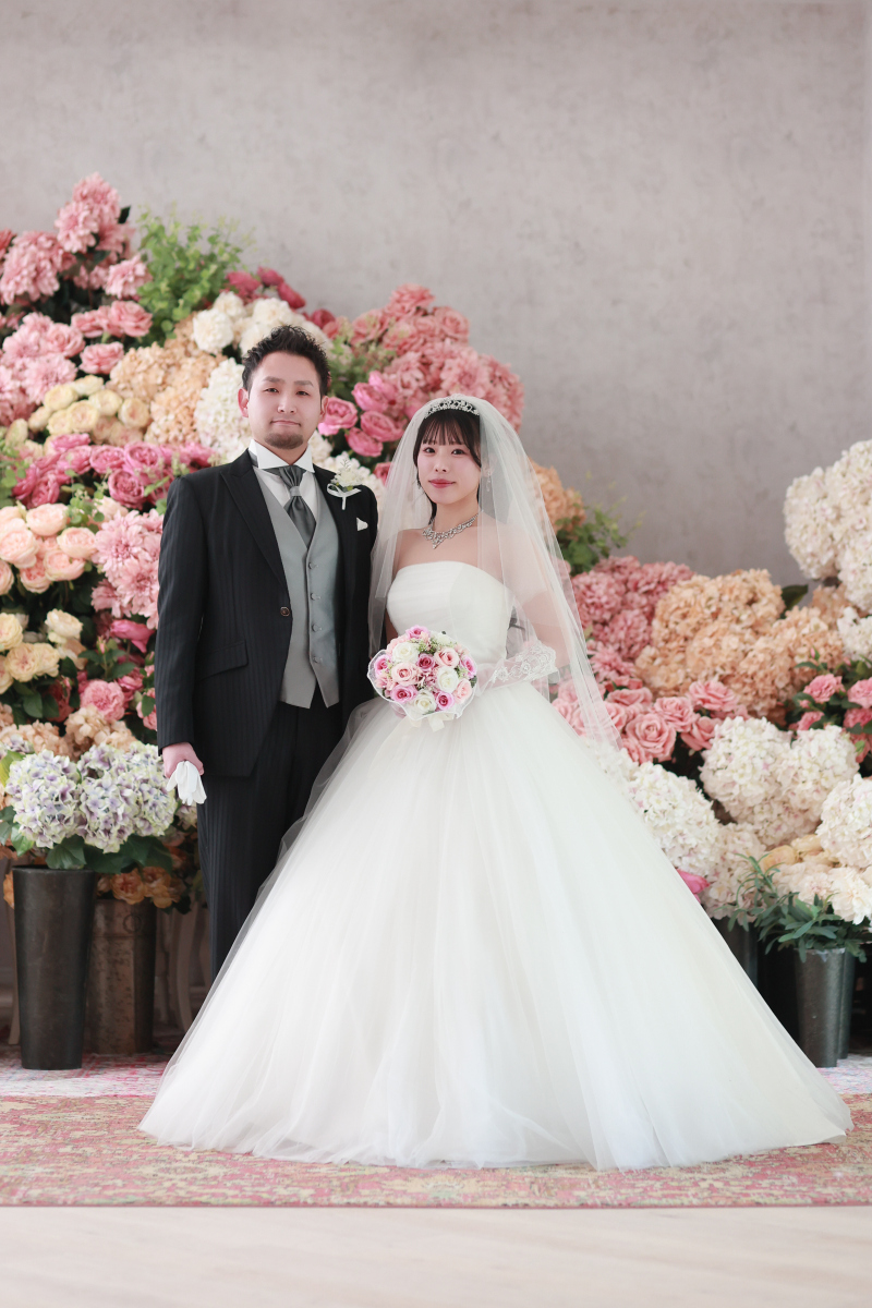 ピンクのお花に囲まれて