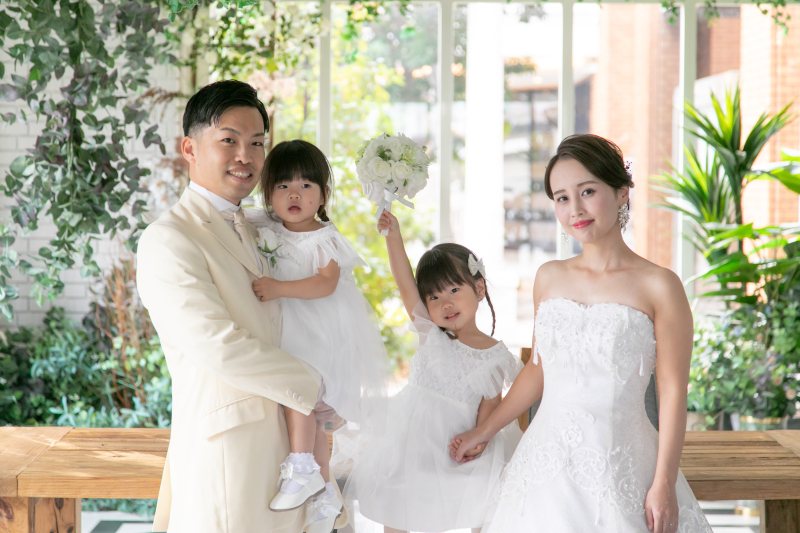 お子さんと一緒に、洋装フォトウェディング♪