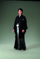 黒万葉苑×銀縞グレー黒ぼかし袴