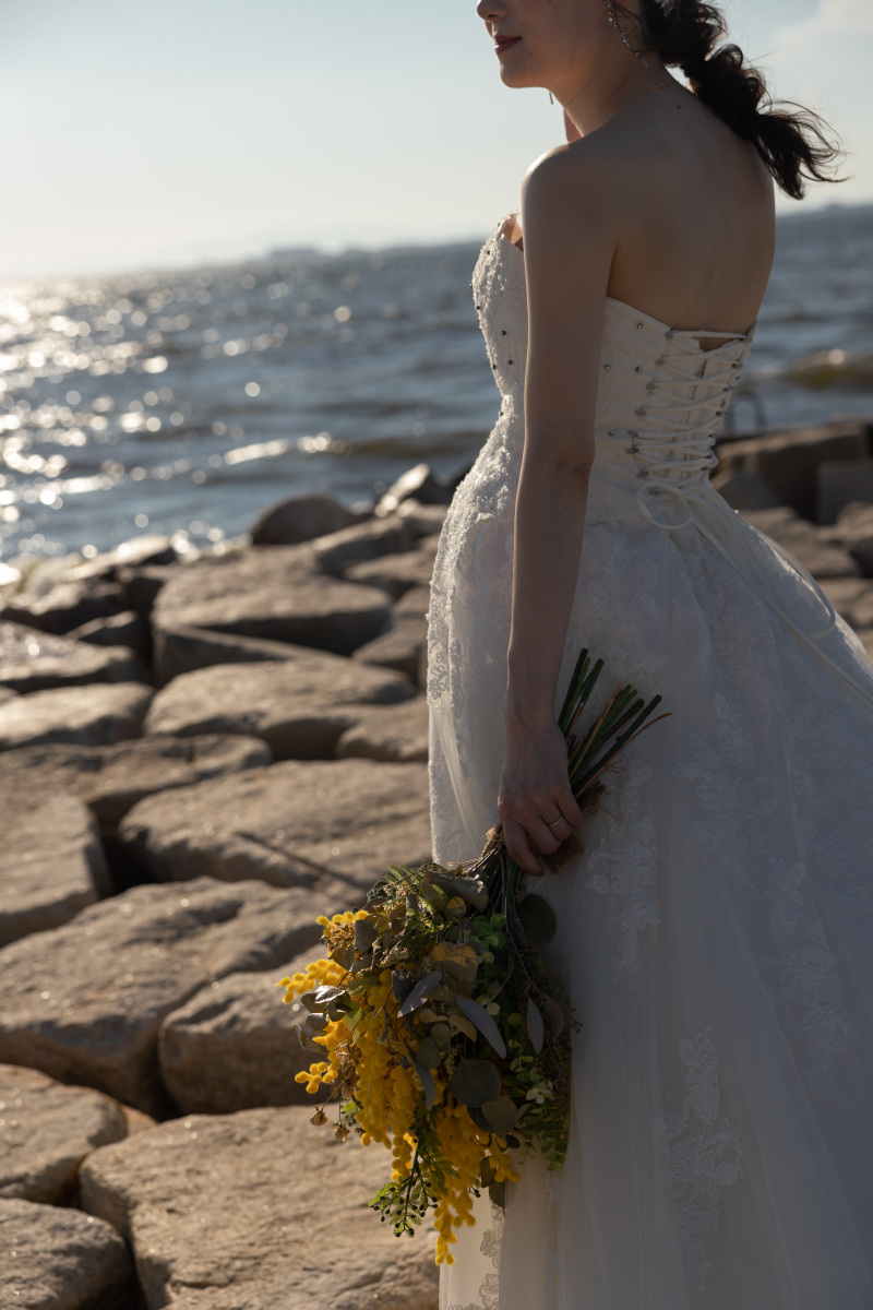 お気に入りのドレスとブーケ