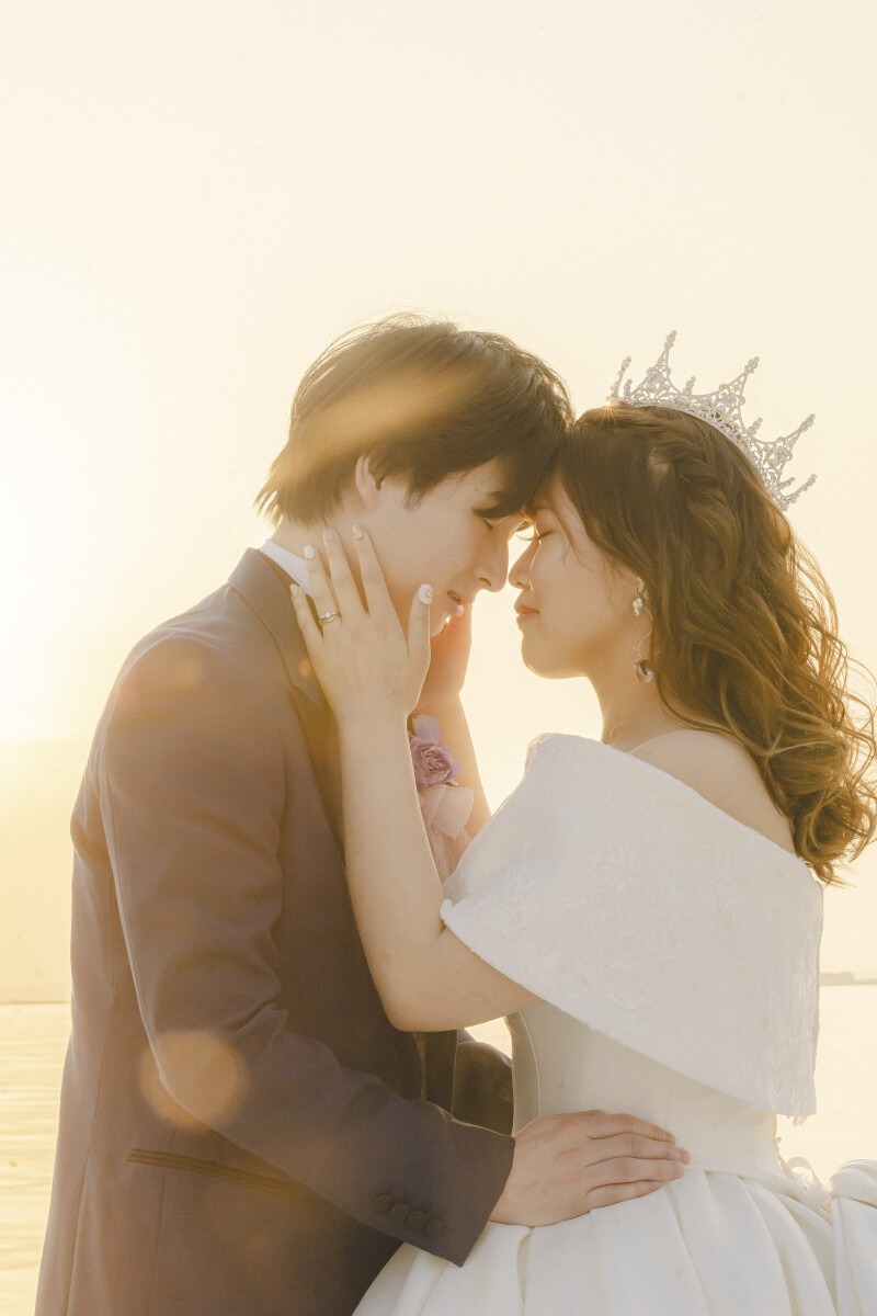 夕日の自然の演出