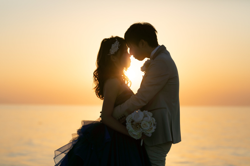 夕日をバックに、、、