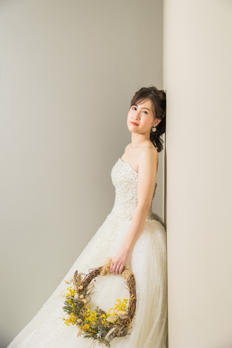 シンプルなフォトは、ドレスが映える！