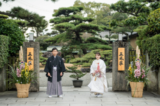 庭園とスタジオで和装フォト