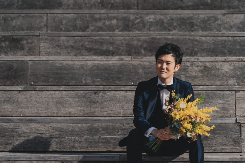 タキシードはネイビーをセレクト