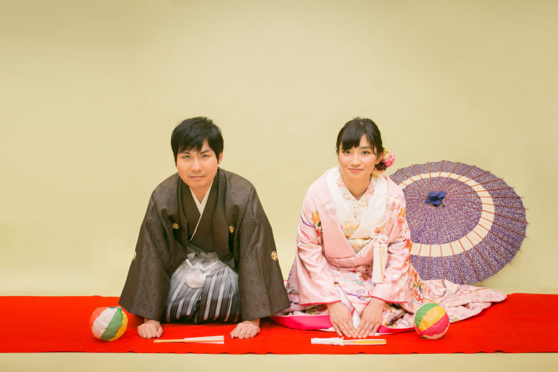 番傘がアクセントに！