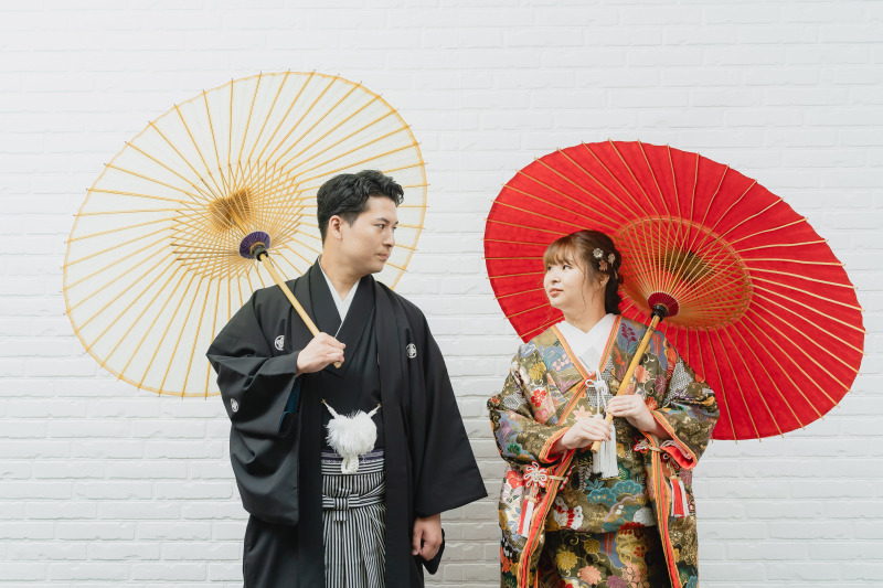 和装でスタジオ撮影