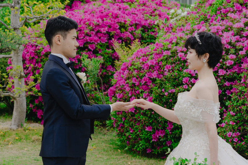 洋装での庭園も