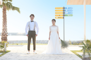 フォトスポットの宝庫☆話題の“泉南ロングパーク”でウェディングフォト撮影
