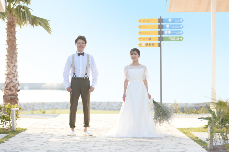 フォトスポットの宝庫☆話題の“泉南ロングパーク”でウェディングフォト撮影