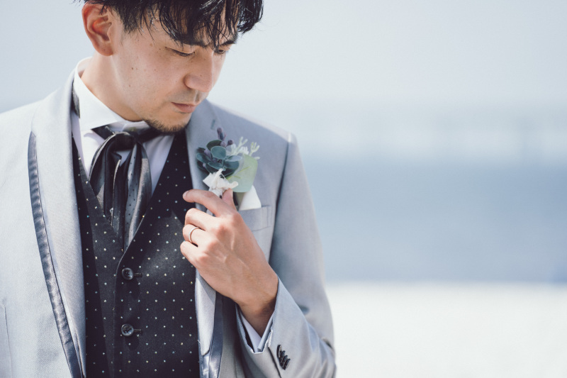 タキシードはブルーシルバー